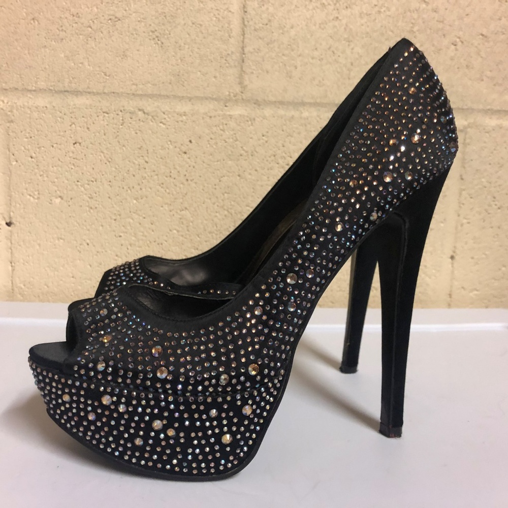 Crystal Stiletto NYE Heels- Like New, Size 7.5